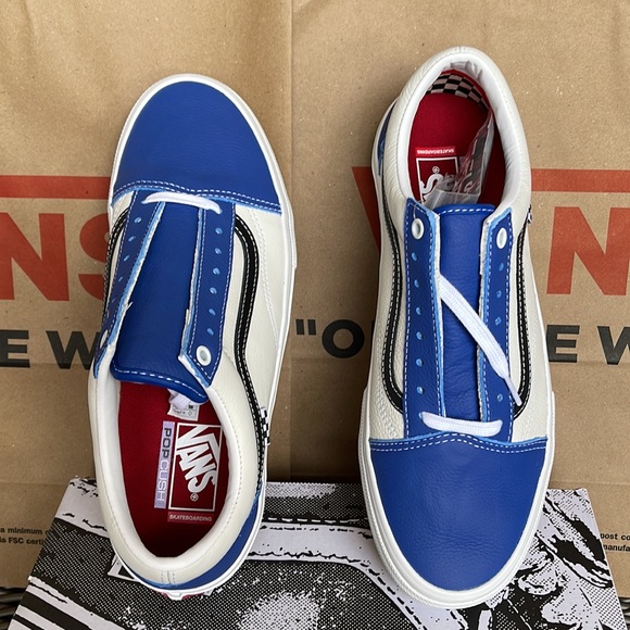 Vans Skate Old Skool Sport Leather True Blue/White mens sneakers - Picture 13 of 16